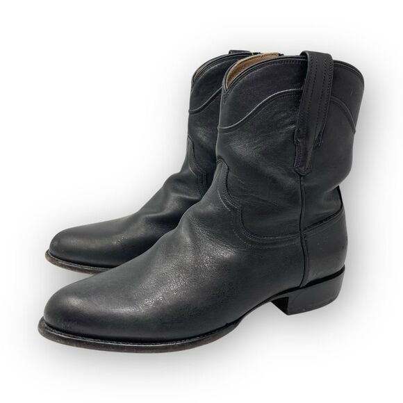 TECOVAS Tecovas Boots The Dean Boot Black All Leather Zip Side Men’s Size 10 EE - Picture 1 of 12